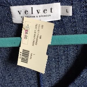 Beautiful and ultra soft Velvet blue sweater